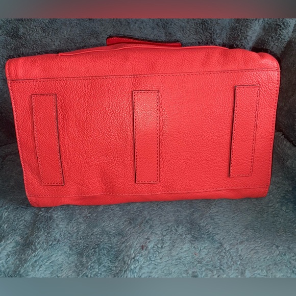 DIMONI Salmon Leather Large Satchel Two Way with Removable Crossbody Strap EUC - Picture 9 of 16